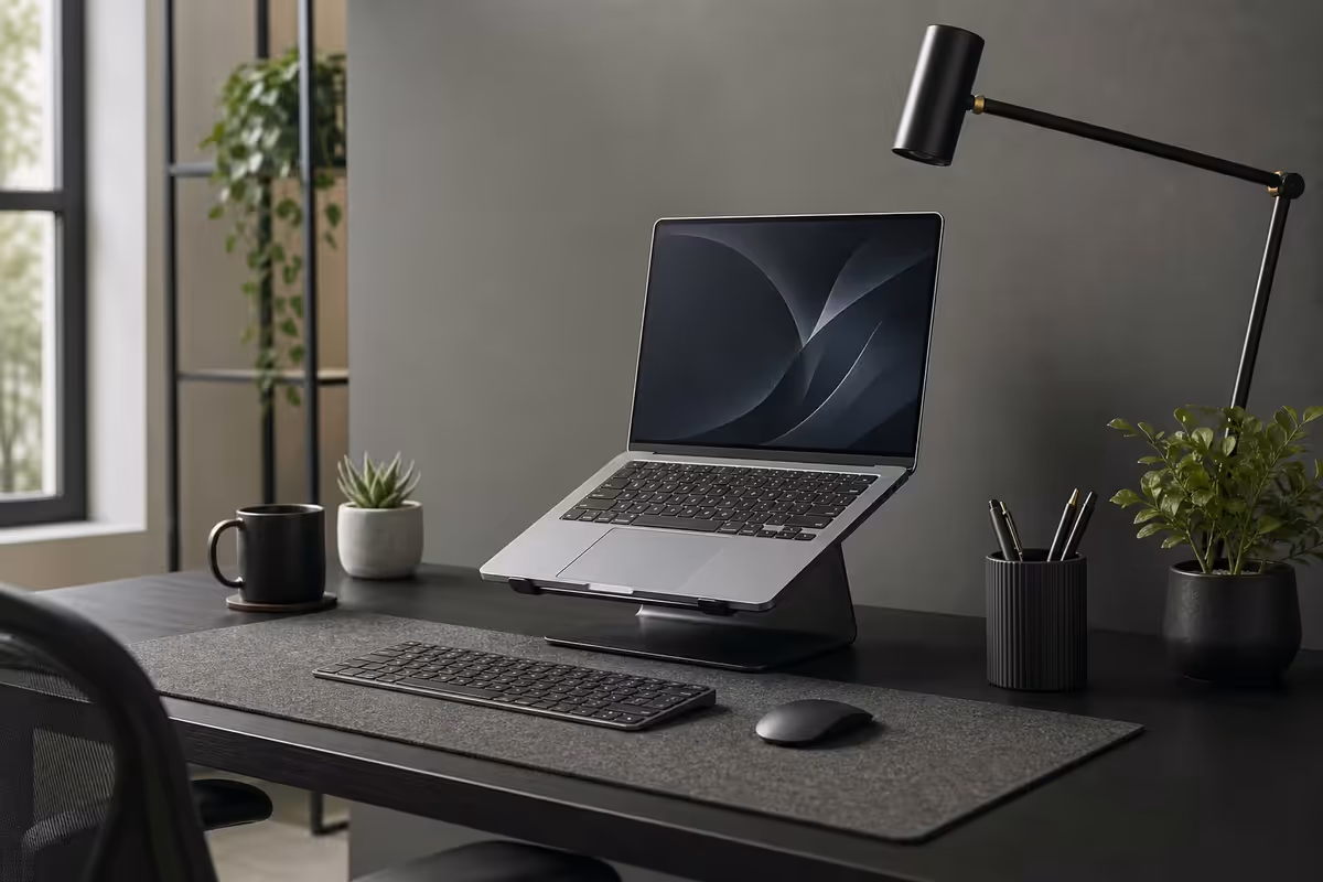 Macbook Desk Setup Productivity