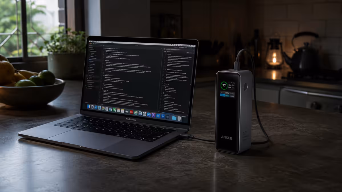 MacBook Pro with Anker 737 PD power bank