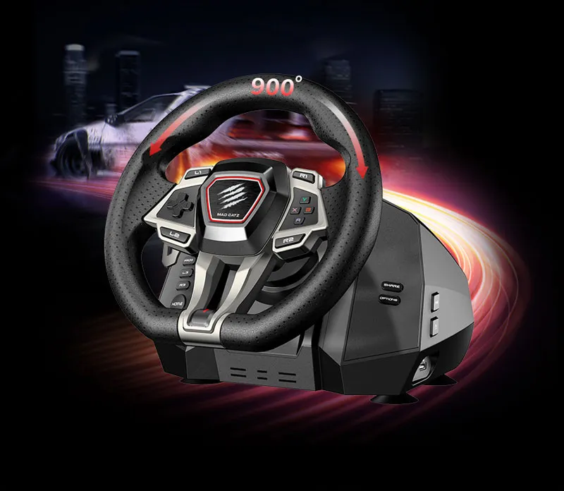 Mad Catz M.2.X. PRO Racing Wheel - 900-Degree Wheel Rotation