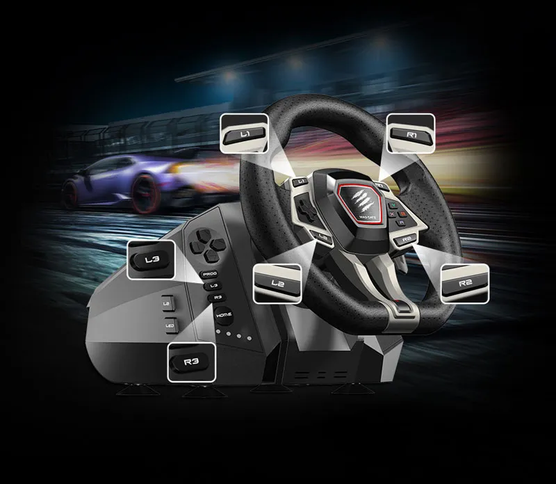 Mad Catz M.2.X. PRO Racing Wheel with 22 Programmable Buttons