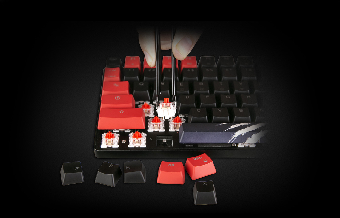 Hot-Swappable Mechanical Switches of Mad Catz S.T.R.I.K.E. 11 Gaming Keyboard