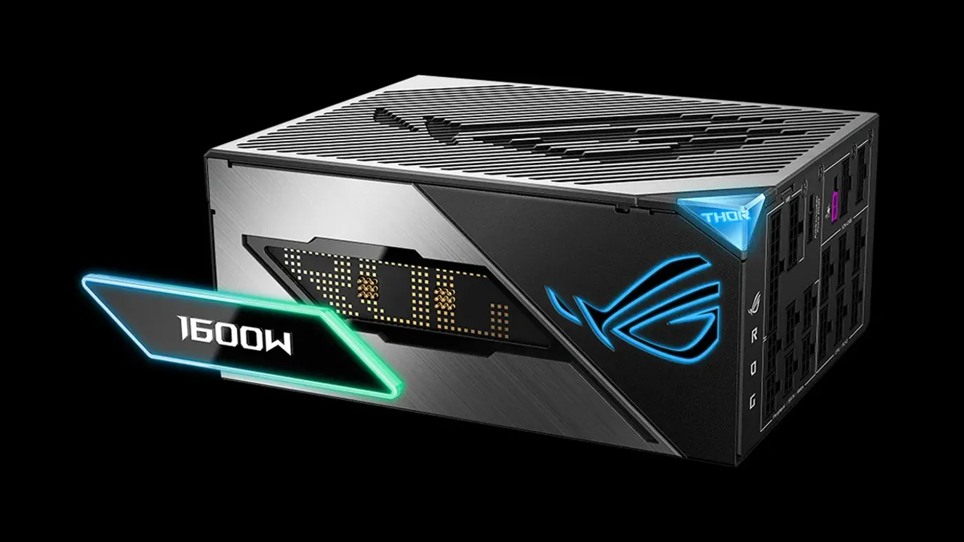 Magnetic OLED display showing real‑time power draw on PSU