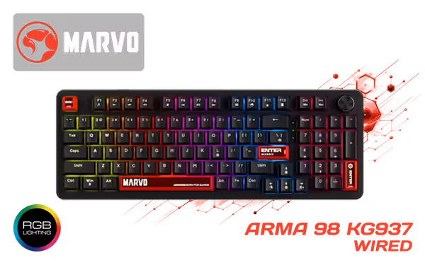 Marvo Arma 98 KG937 96-Key Mechanical RGB Keyboard - image 1 Marvo Arma 98 KG937 96-Key Mechanical RGB Keyboard - image 1