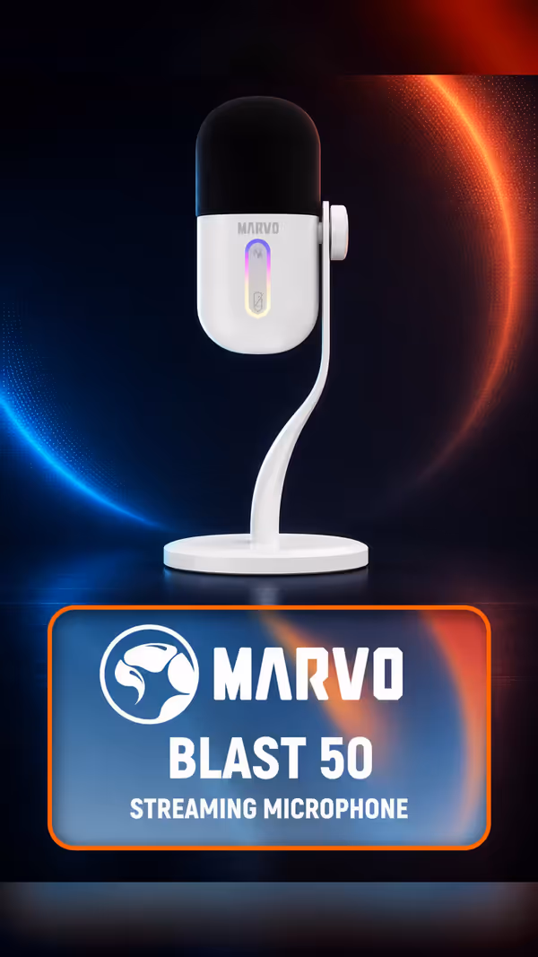 [OPEN BOX] MARVO Blast 50 Streaming microphone - White
