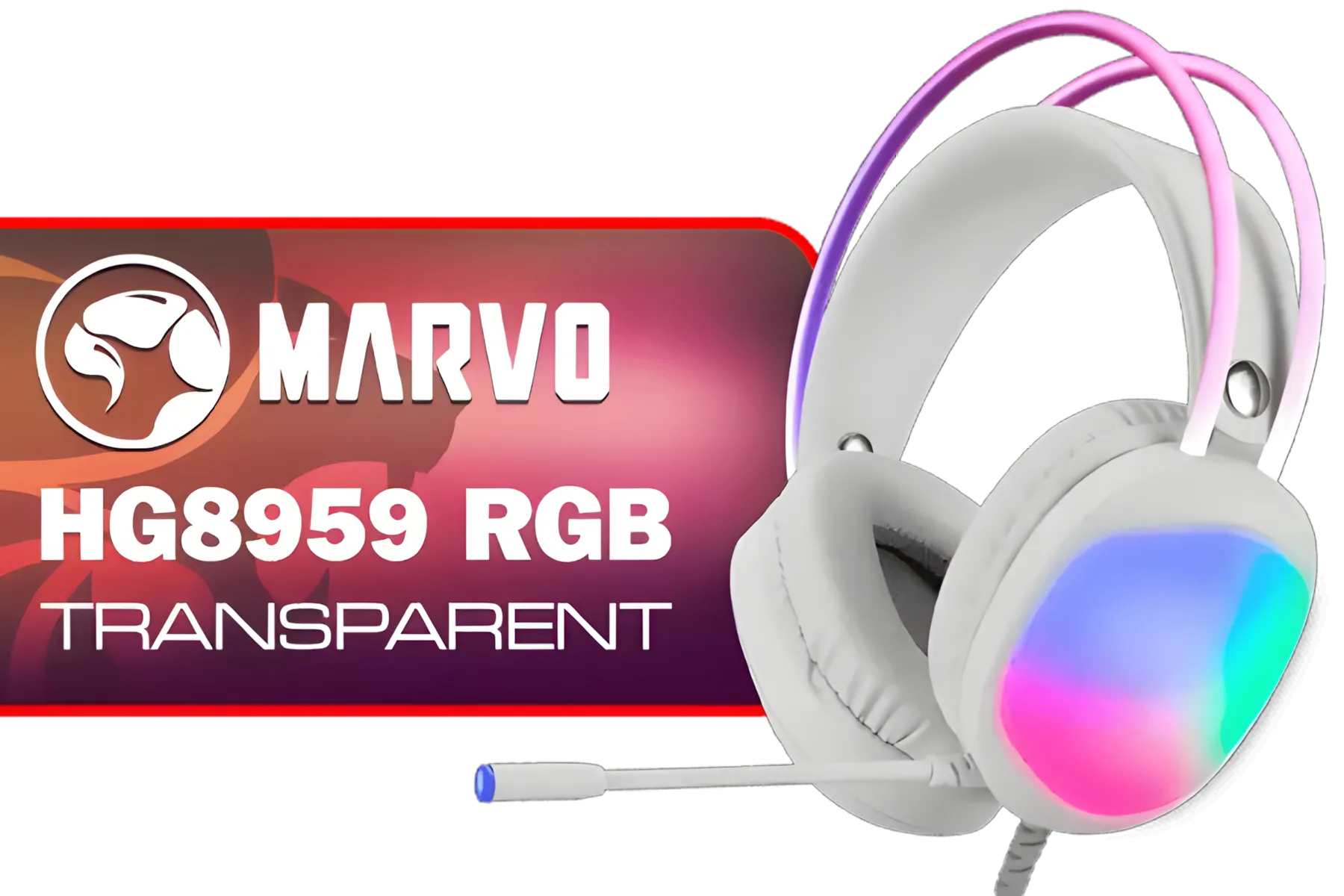 MARVO HG8936 Gaming Headset With Microphone - Pink Wired Headphones For PC Gaming