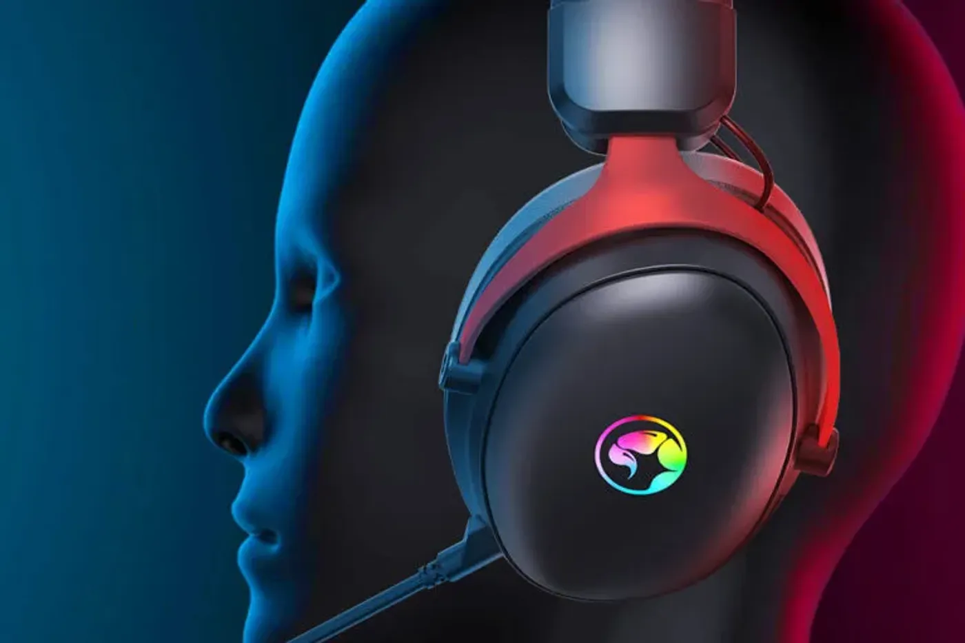 Ergonomic comfort features including plush ear cups and adjustable headband