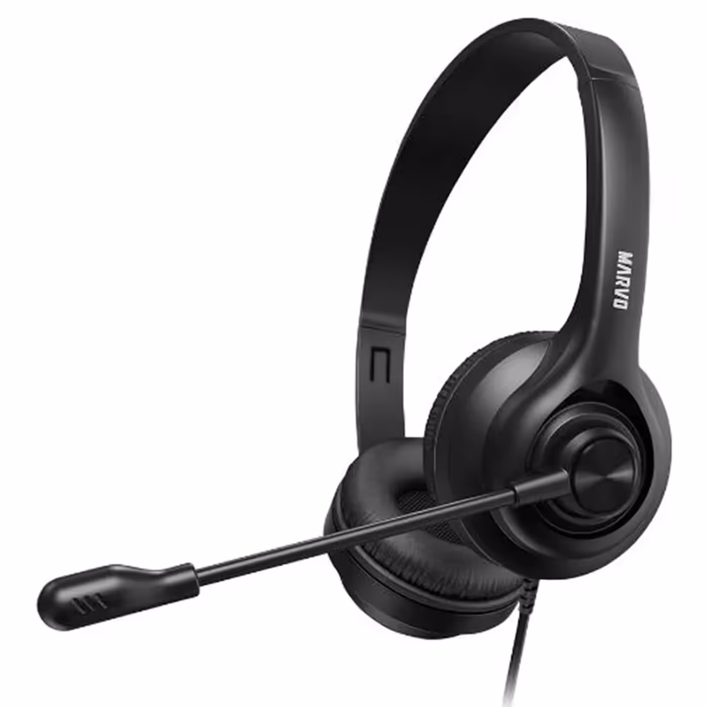 Marvo HP1001 professional office headset with padded cushions and adjustable boom microphone