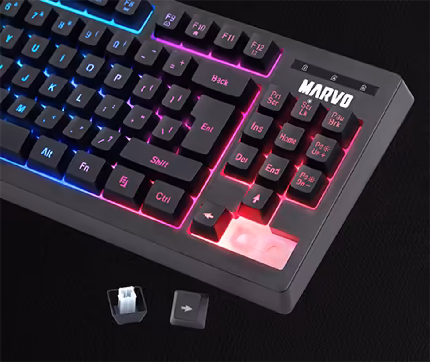 Dual-Shot Keycaps of MARVO K607 Gaming Keyboard