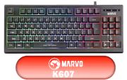 Marvo K607 Membrane Gaming Keyboard with 3-Color Backlight - image 1