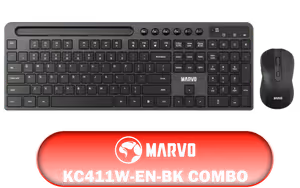 MARVO KC411W EN BK Wireless Keyboard and Mouse Combo - Image 1