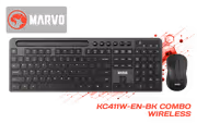 MARVO KC411W-EN-BK Wireless Keyboard & Mouse Combo - 1600 DPI - image 1