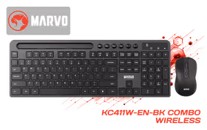MARVO KC411W EN BK Wireless Keyboard and Mouse Combo - Image 1