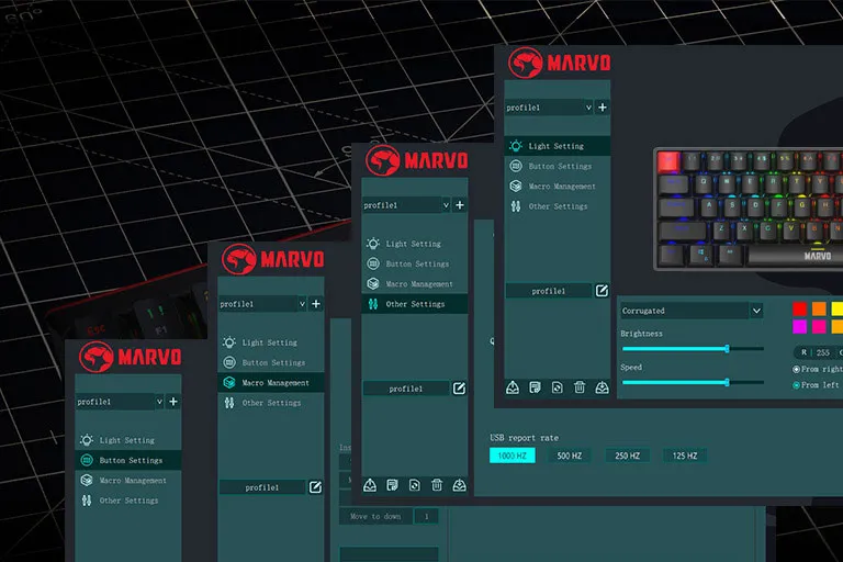 Customizable Macro Key Functionality of MARVO KG933G Saber 61 Keyboard