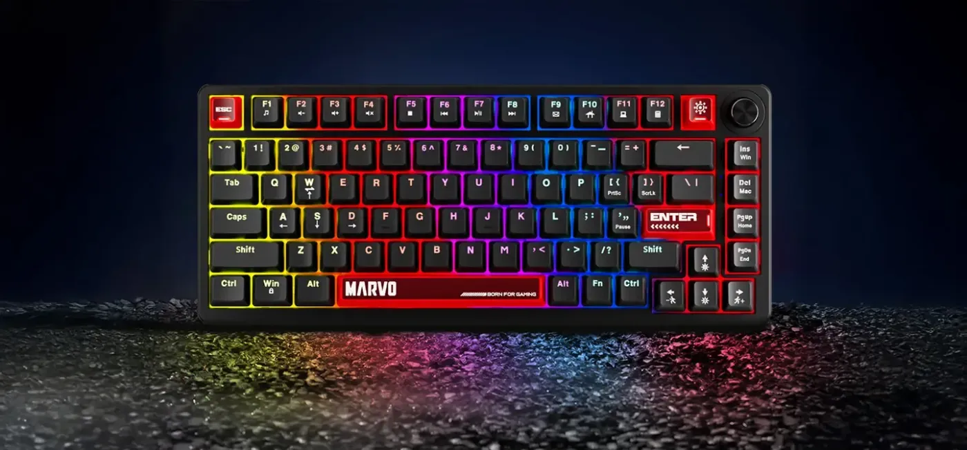 MARVO KG935 RGB Mechanical Keyboard — Hot-Swappable Blue Switch