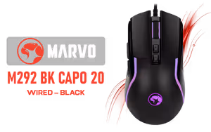 Marvo M292 BK CAPO 20 Wired Gaming Mouse Black - Image 1