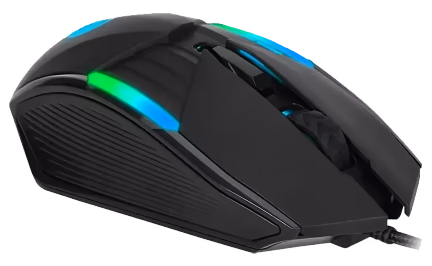 Precise control gaming mouse with four adjustable DPI levels