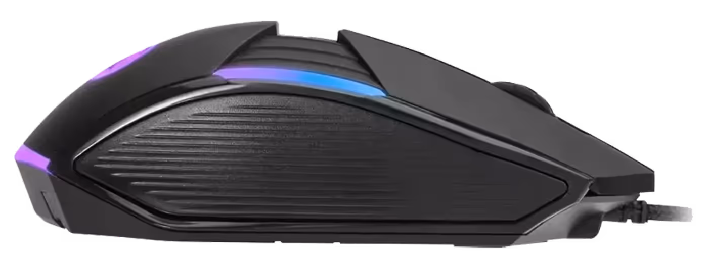 Ergonomic gaming mouse with palm support and durable Omron switches