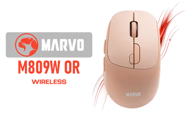 Marvo M809W-OR Wireless Ergonomic Mouse with Rechargeable Battery - image 1 Marvo M809W-OR Wireless Ergonomic Mouse with Rechargeable Battery - image 1