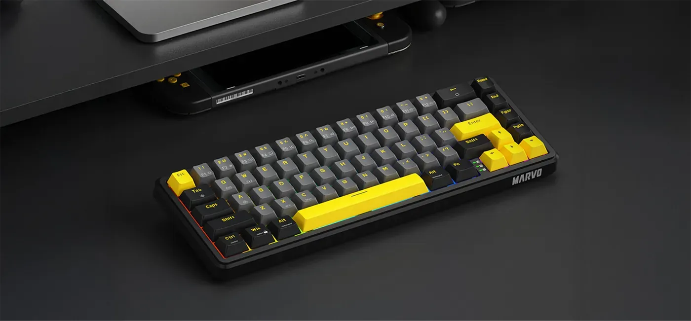 MARVO Magma M40 KG964 magnetic gaming keyboard in its compact 67-key layout with RGB lighting