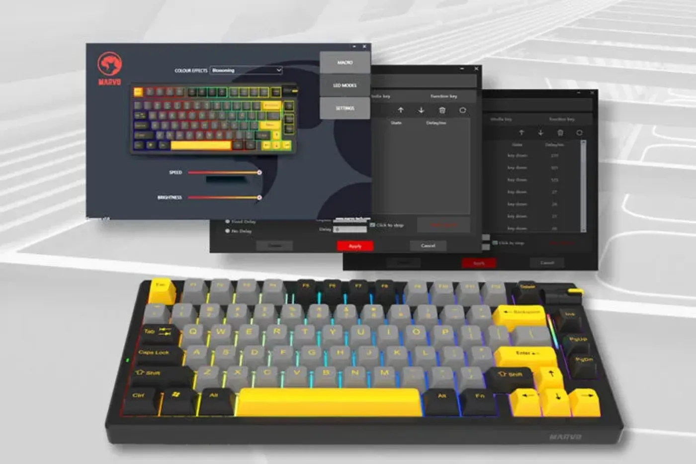 Overview of the MARVO Meqa KG958W wireless mechanical gaming keyboard