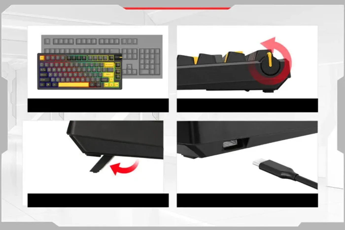 Durable build details of the MARVO Meqa KG958W keyboard