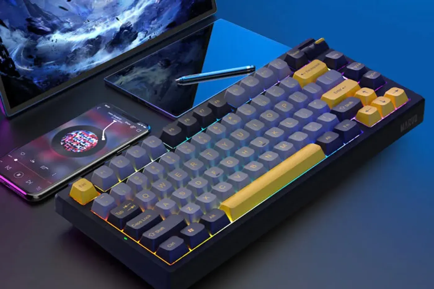 Compact 80-key form factor of the MARVO Meqa KG958W