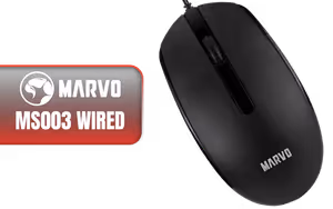 Marvo MS003 BK Wired Mouse Black Marvo MS003 BK Wired Mouse Black - Image 1