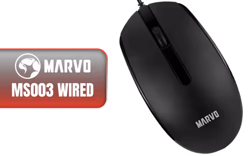 Marvo MS003 BK Wired Mouse Black - Image 1