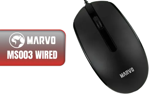 Marvo MS003 BK Wired Mouse Black - Image 1