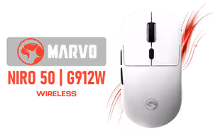 MARVO Niro 50 G912W Wireless Gaming Mouse White MARVO Niro 50 G912W Wireless Gaming Mouse White - Image 1