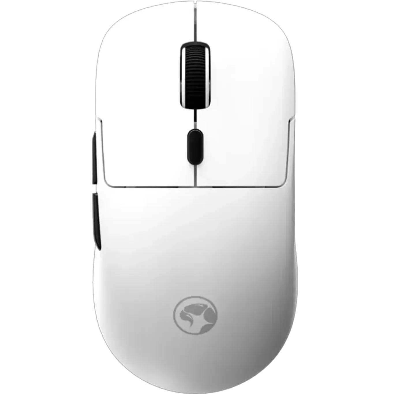 MARVO Niro 50 G912W wireless gaming mouse in white shown from a desktop viewing angle