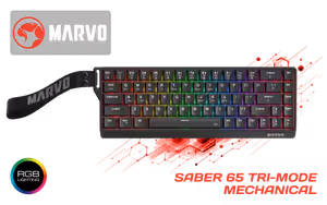 marvo-saber-65-tri-mode-mechanical-keyboard-black marvo-saber-65-tri-mode-mechanical-keyboard-black - Image 1