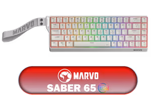 marvo-saber-65-tri-mode-mechanical-keyboard-white - Image 1