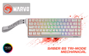 Marvo Saber 65 Tri-Mode White Mechanical 65% RGB Keyboard - image 1