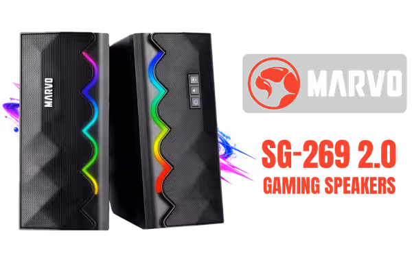 MARVO SG-269 2.0 LED Gaming Speakers — 2×3W, RGB - image 1 MARVO SG-269 2.0 LED Gaming Speakers — 2×3W, RGB - image 1