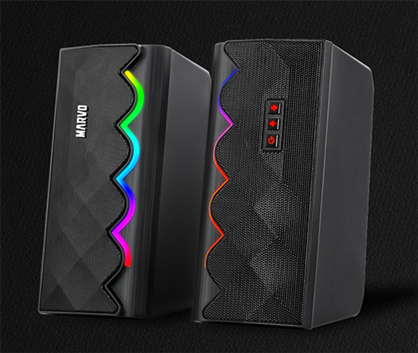 MARVO SG-269 Gaming Speakers showing high-fidelity sound output for movies and music