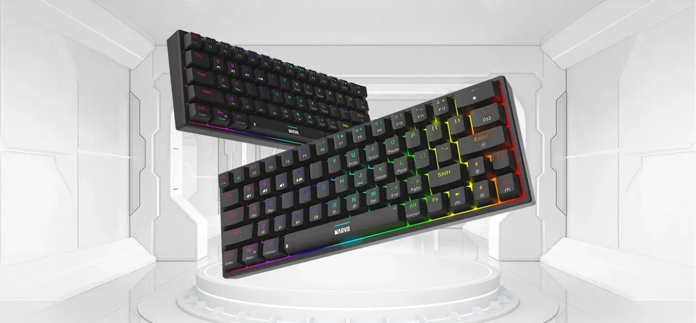 MARVO KG955W Shogo 63 mechanical gaming keyboard shown from above