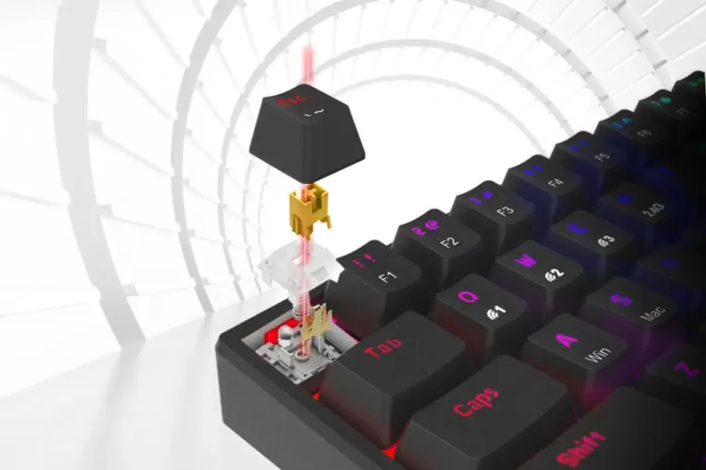 Hot-swap switch socket on the MARVO KG955W Shogo 63 keyboard