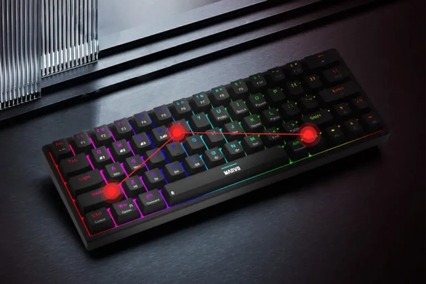 Gaming key cluster on the MARVO KG955W Shogo 63 keyboard