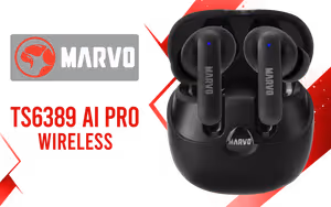 MARVO TS6389 AI Pro Earphones Black - Image 1