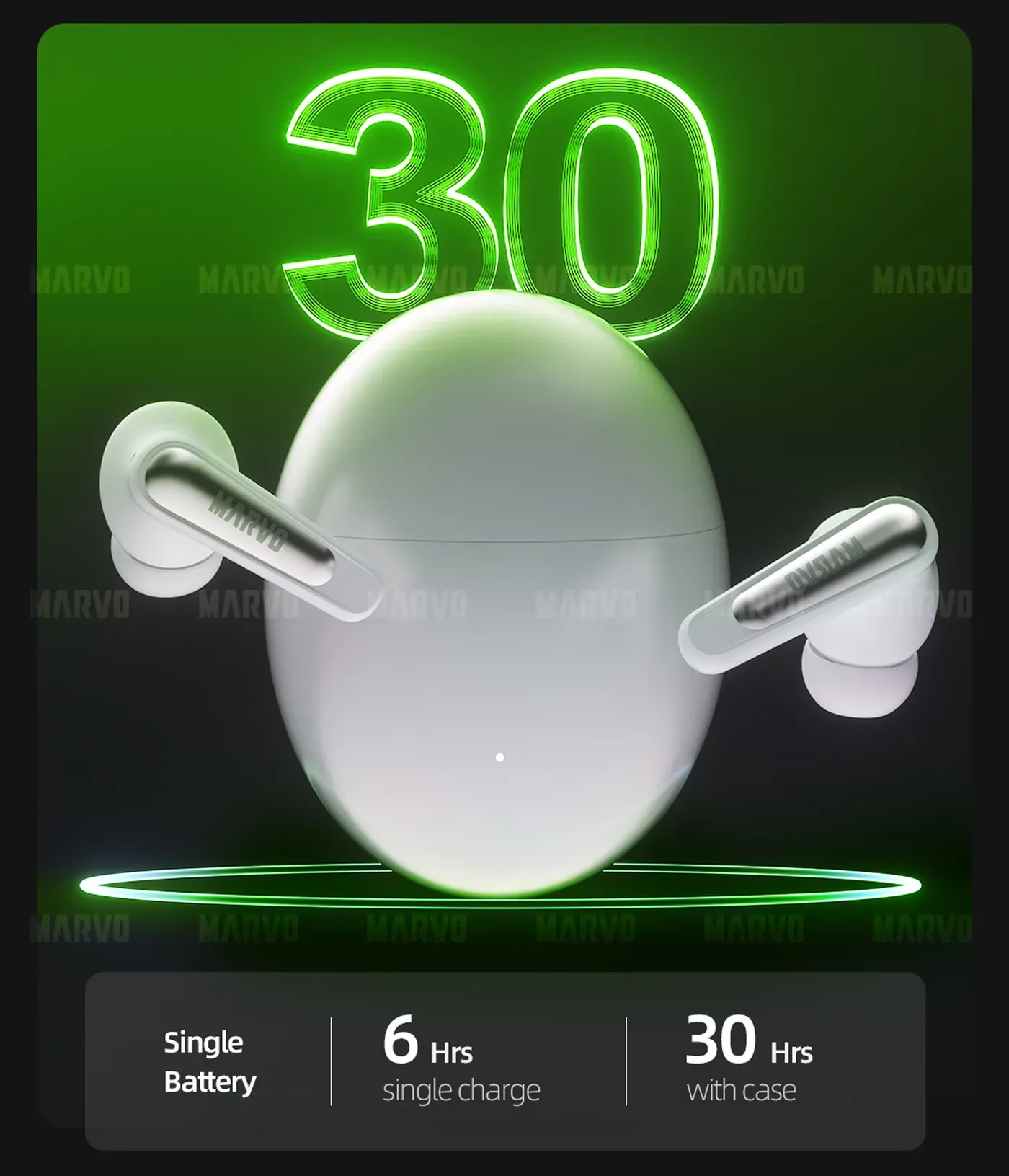 Premium build detail of the MARVO TS6389 AI Pro earphones in apricot