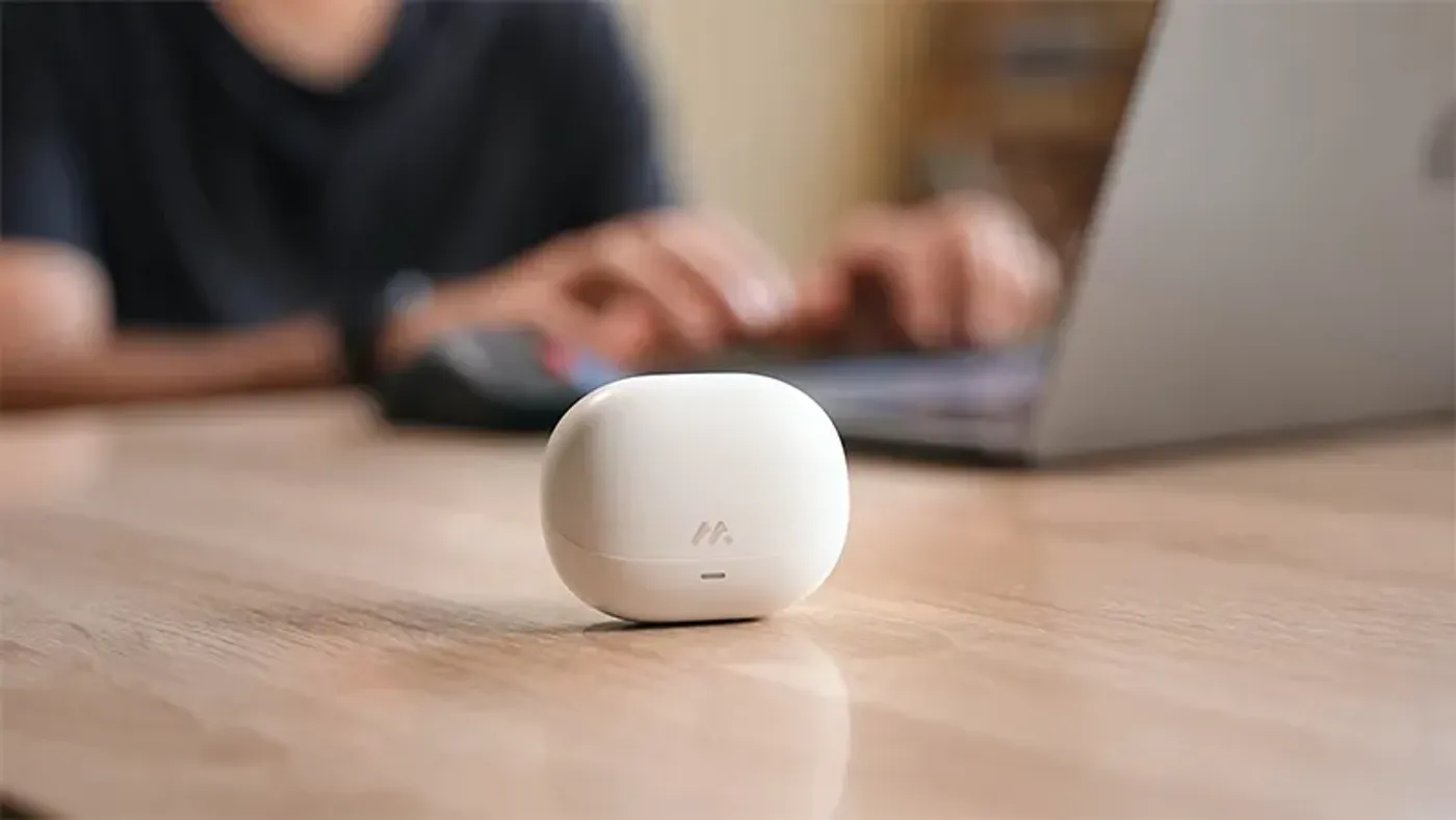 MARVO TS9389 AI Future wireless earbuds shown with their compact housing