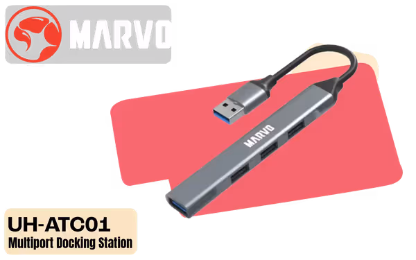Marvo UH-ATC01 4-Port Multiport Docking Station - Plug & Play - image 1 Marvo UH-ATC01 4-Port Multiport Docking Station - Plug & Play - image 1