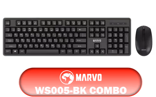 MARVO WS005 BK Wireless Mouse and Keyboard Combo - Image 1