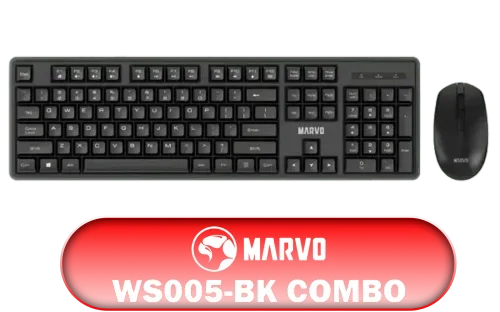 MARVO WS005 BK Wireless Mouse and Keyboard Combo MARVO WS005 BK Wireless Mouse and Keyboard Combo - Image 1