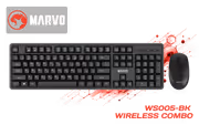 MARVO WS005-BK Wireless Mouse & Keyboard Combo - 1600 DPI, Anti-Sweat - image 1