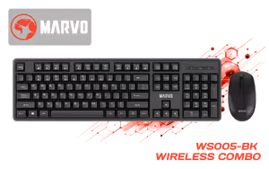 MARVO WS005 BK Wireless Mouse and Keyboard Combo - Image 1