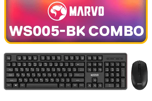 MARVO WS005-BK Wireless Gaming Mouse & Keyboard Combo