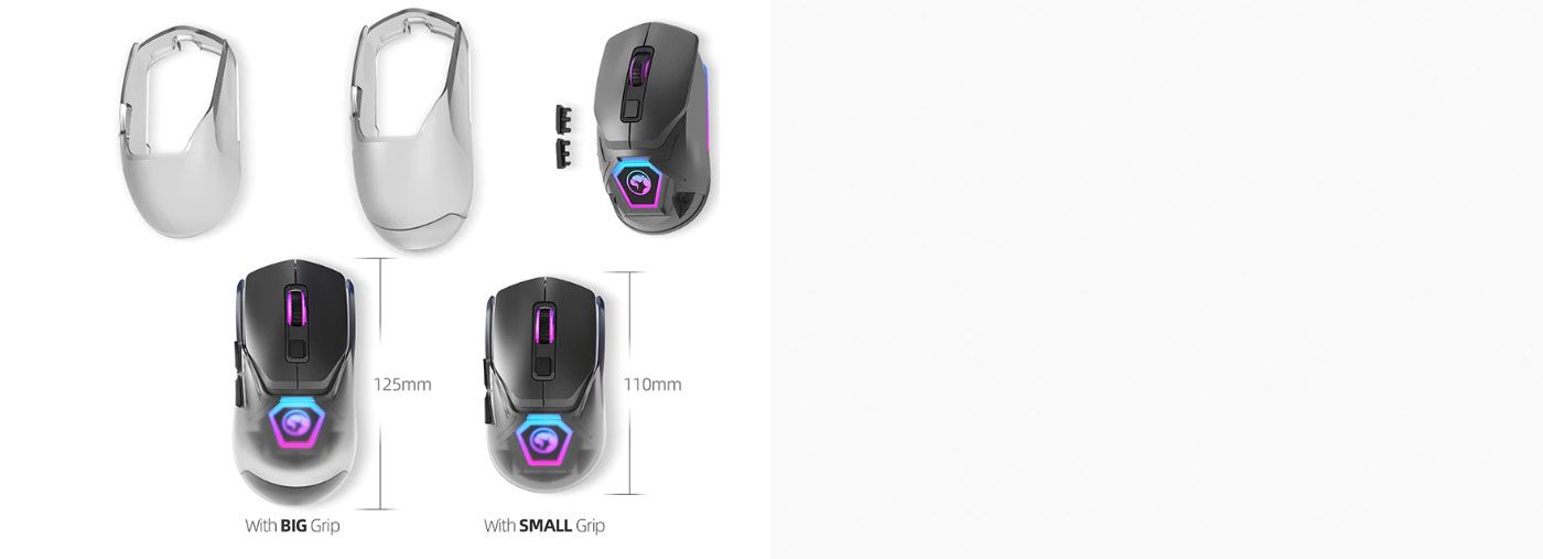 MARVO Z Fit Pro wireless gaming mouse with its removable grip cover