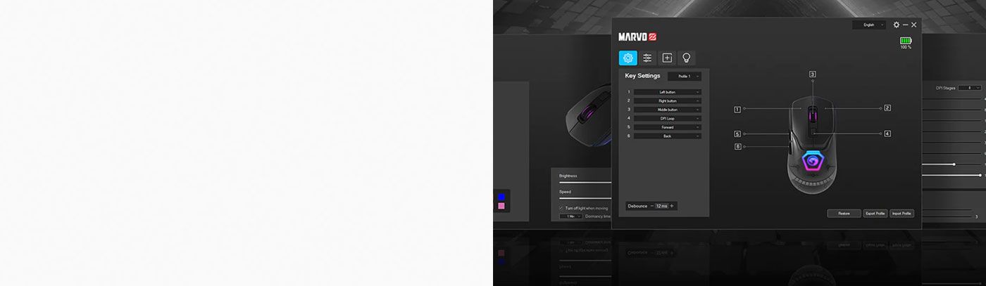 Configuration software for the MARVO Z Fit Pro gaming mouse